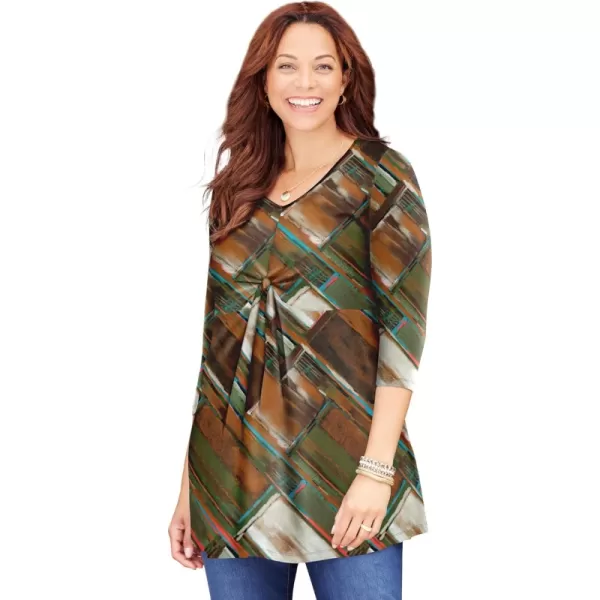Coffee Bean Painterly Plaid