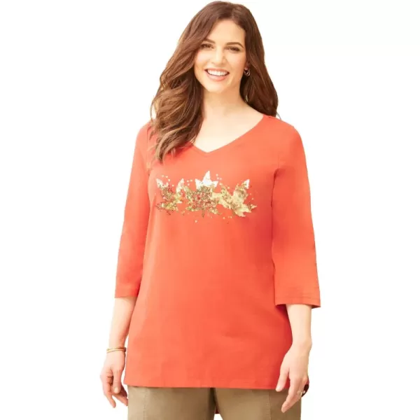 Red Ochre Leaves Sequin