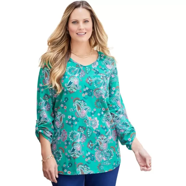 Clover Green Paisley Floral