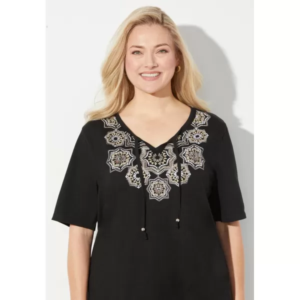 Catherines Women's Plus Size Easy Fit Peasant Tee