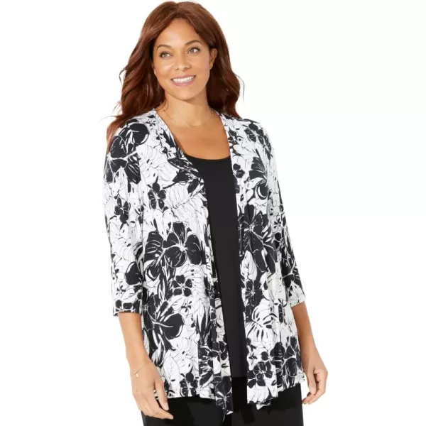 Catherines Women's Plus Size Cardigan and Tank Duet