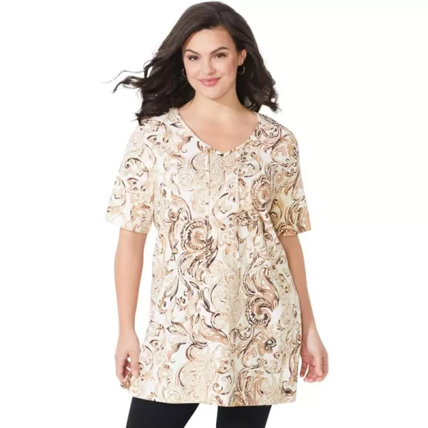 Catherines Women's Plus Size Easy Fit Peasant Tee