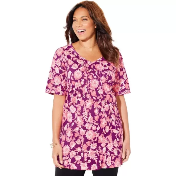 Catherines Women's Plus Size Easy Fit Peasant Tee
