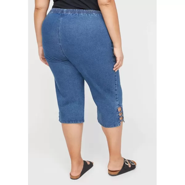 Catherines Women's Plus Size Everyday Denim Pull-On Capri