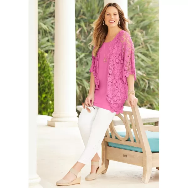 Catherines Women's Plus Size Graceful Crochet Kimono