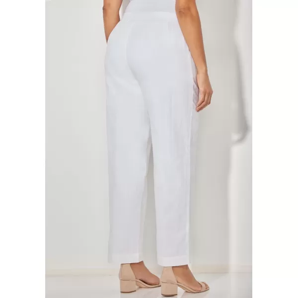 Catherines Women's Plus Size Knit Waist Linen Pant