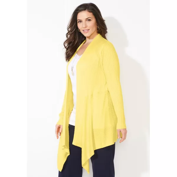 Catherines Women's Plus Size Mixed Rib Drape Cardigan