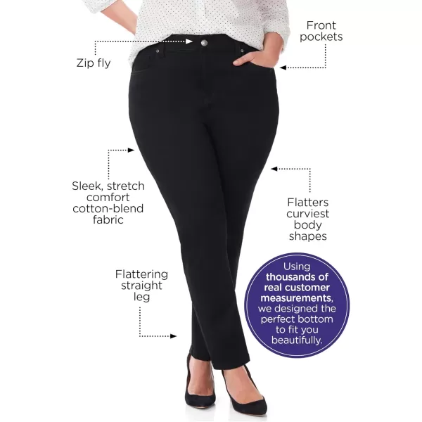 Catherines Women's Plus Size Sateen Stretch Curvy Pant