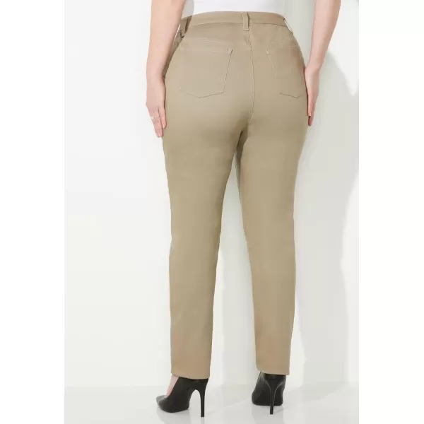Catherines Women's Plus Size Sateen Stretch Curvy Pant