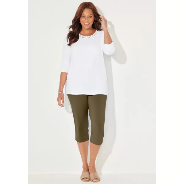 Catherines Women's Plus Size Tall Suprema Capri