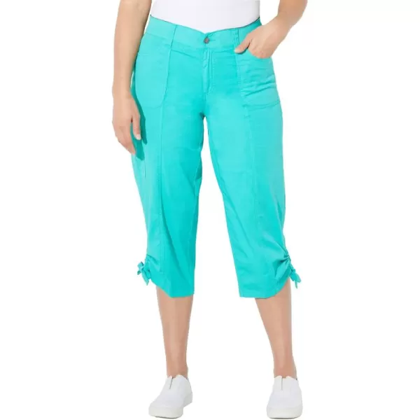 Catherines Women's Plus Size Comfort Waist Bungee Cargo Capri