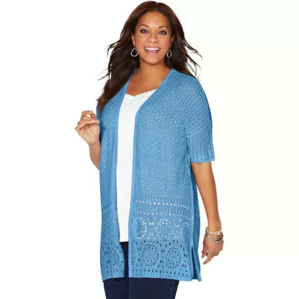 Catherines Women's Plus Size Elegant Crochet Cardigan