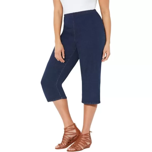 Catherines Women's Plus Size Everyday Denim Pull-On Capri