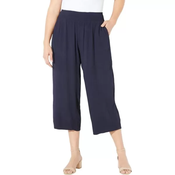 Catherines Women's Plus Size Gauze Pull-On Capri