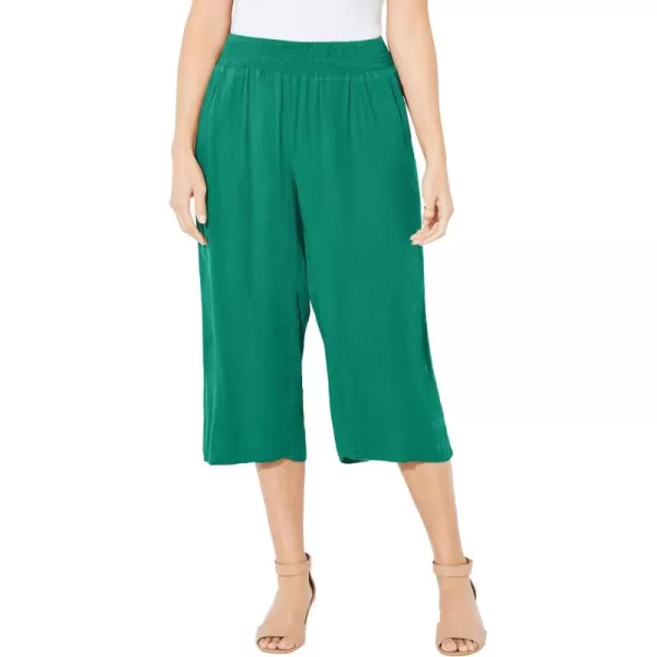 Catherines Women's Plus Size Gauze Pull-On Capri