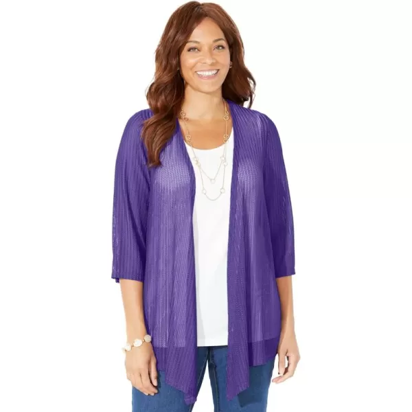 Catherines Women's Plus Size Harmony Knit Herringbone Cardigan