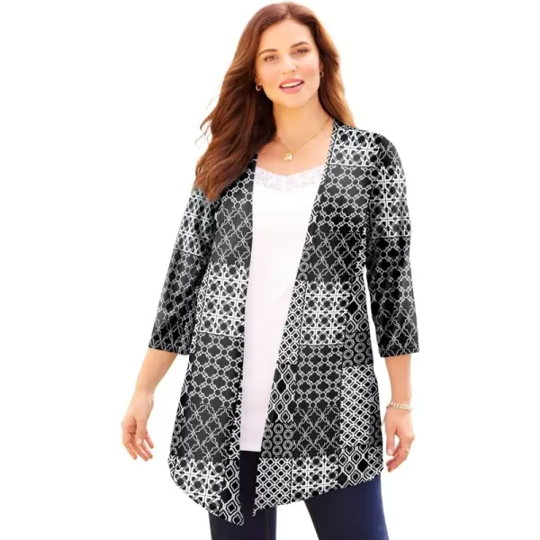 Catherines Women's Plus Size Harmony Knit Herringbone Cardigan