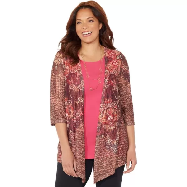 Catherines Women's Plus Size Harmony Knit Herringbone Cardigan