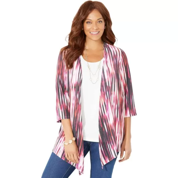 Catherines Women's Plus Size Harmony Knit Herringbone Cardigan