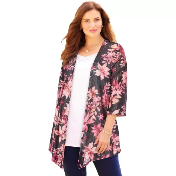 Catherines Women's Plus Size Harmony Knit Herringbone Cardigan