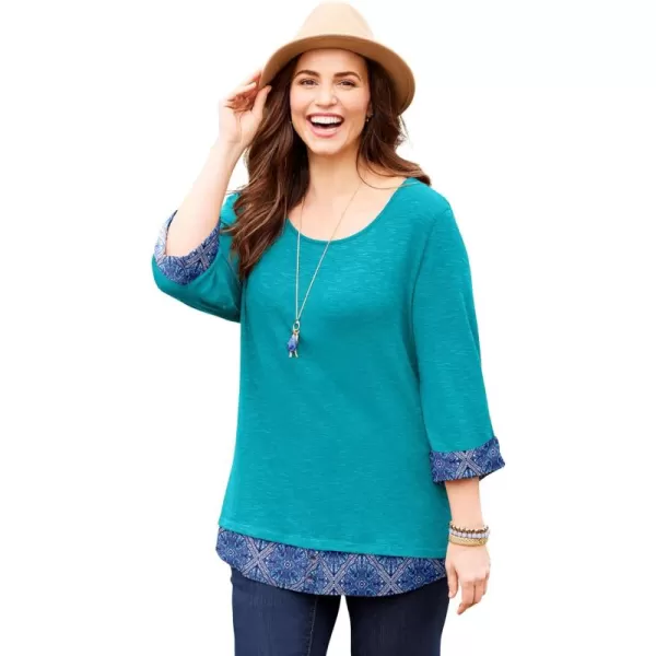 Catherines Women's Plus Size Impossibly Soft Duet Tunic