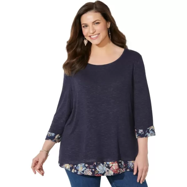 Catherines Women's Plus Size Impossibly Soft Duet Tunic