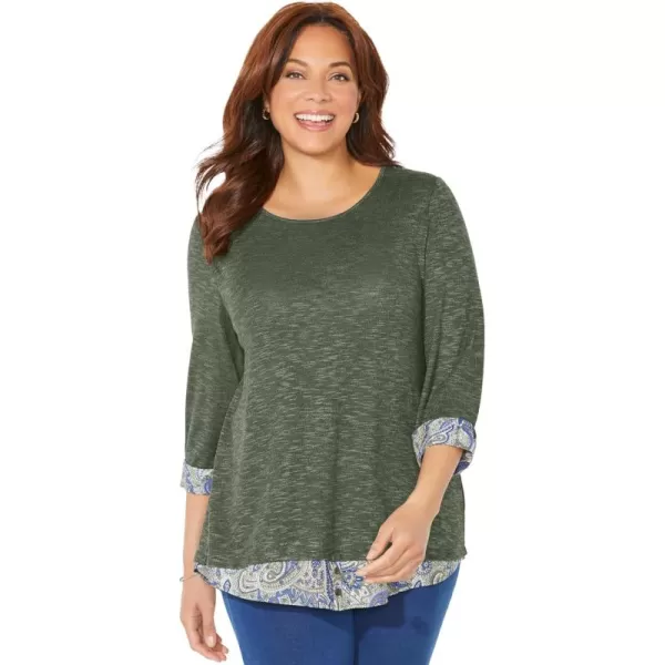 Catherines Women's Plus Size Impossibly Soft Duet Tunic