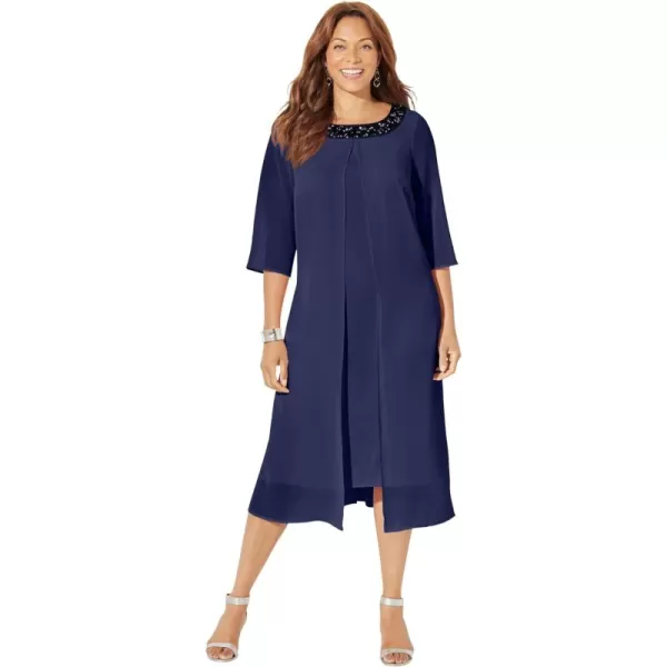 Catherines Women's Plus Size Petite Midnight Dazzle Mesh Flyaway Dress