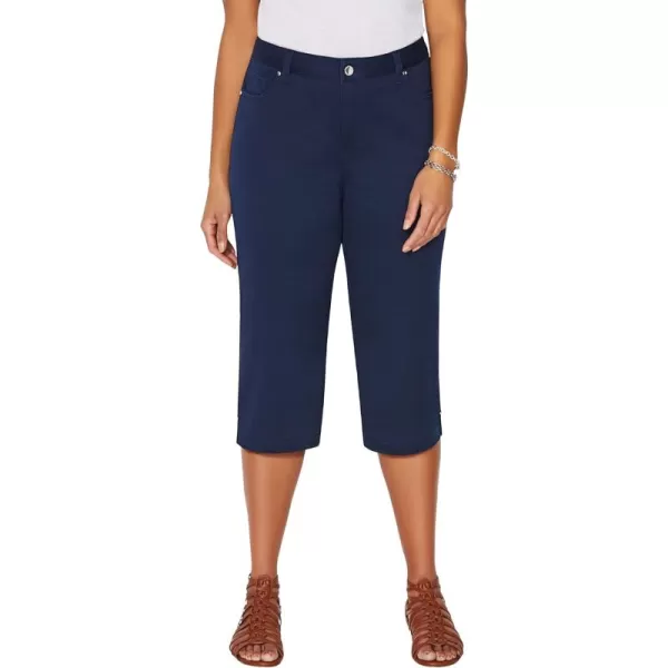 Catherines Women's Plus Size Sateen Stretch Capri