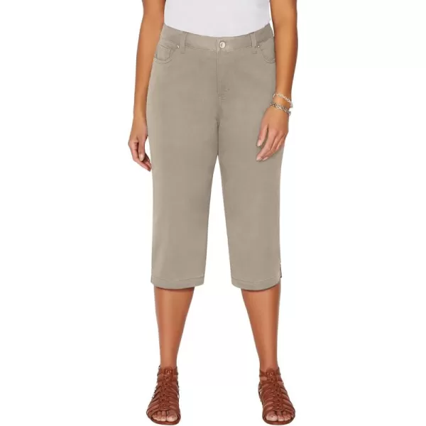 Catherines Women's Plus Size Sateen Stretch Capri
