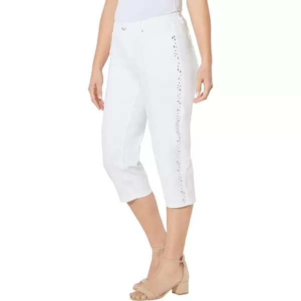 Catherines Women's Plus Size Sparkle Trim Jean Capri
