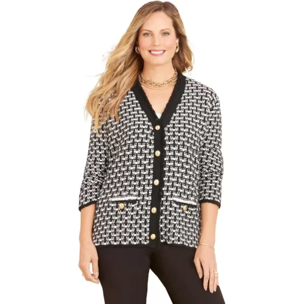 Liz&amp;Me Women's Plus Size Tweed Button Cardigan