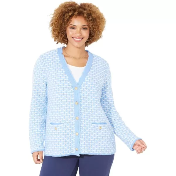 Liz&amp;Me Women's Plus Size Tweed Button Cardigan