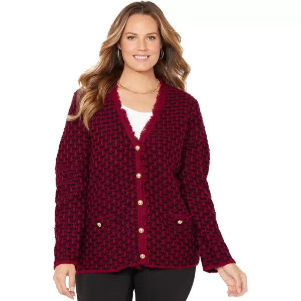 Liz&amp;Me Women's Plus Size Tweed Button Cardigan
