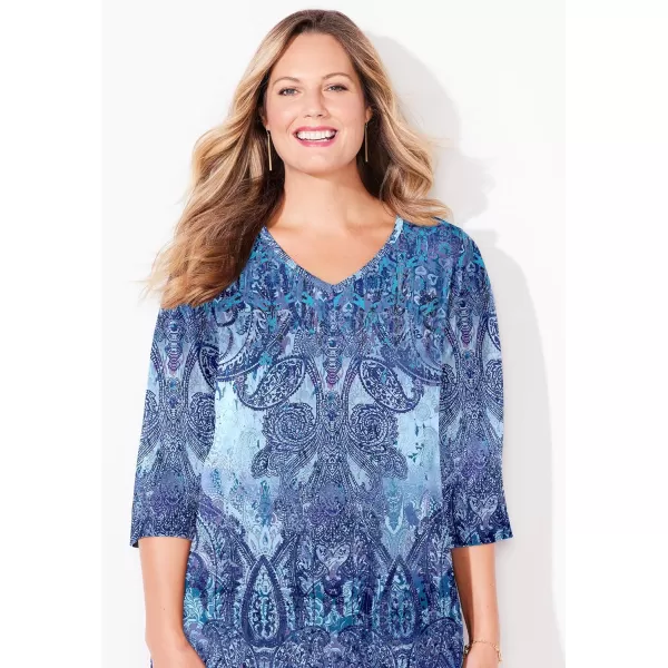 Catherines Women's Plus Size Panne Velvet Tunic