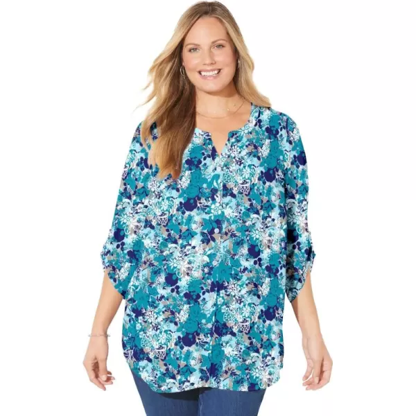 Catherines Women's Plus Size Breezeway Georgette Blouse