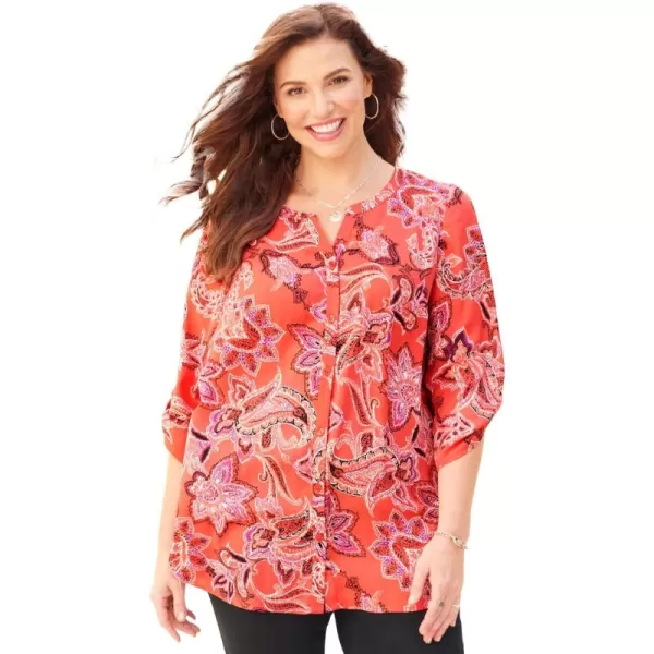 Catherines Women's Plus Size Breezeway Georgette Blouse