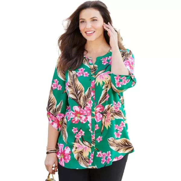 Catherines Women's Plus Size Breezeway Georgette Blouse