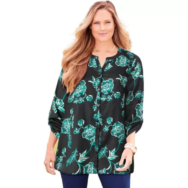 Catherines Women's Plus Size Breezeway Georgette Blouse