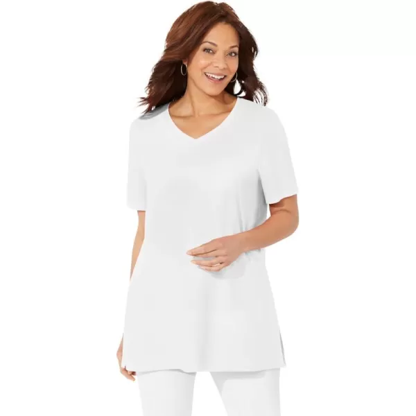 Catherines Women's Plus Size Easy Fit Short Sleeve V-Neck Tunic