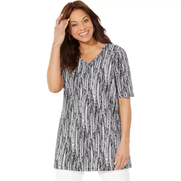 Catherines Women's Plus Size Easy Fit Short Sleeve V-Neck Tunic