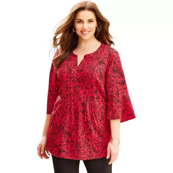 Catherines Women's Plus Size Georgette Pintuck Blouse