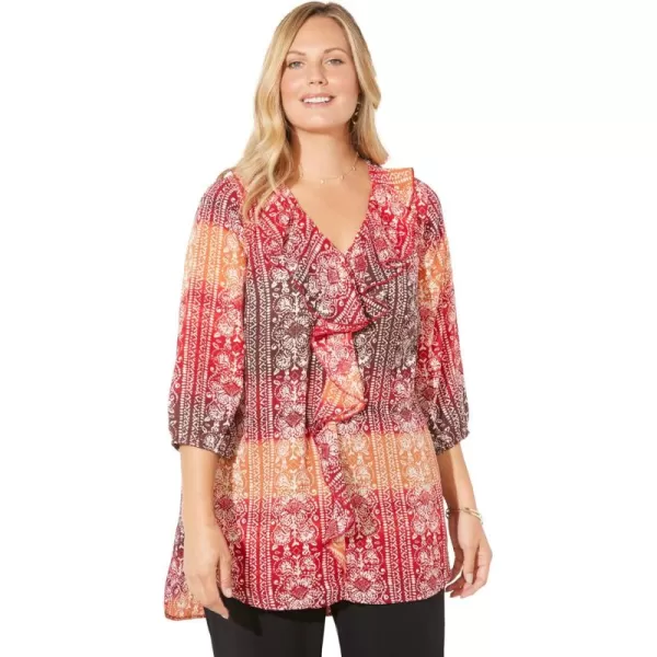 Catherines Women's Plus Size Modern Romance Ruffle Blouse