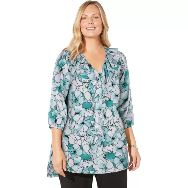 Catherines Women's Plus Size Modern Romance Ruffle Blouse