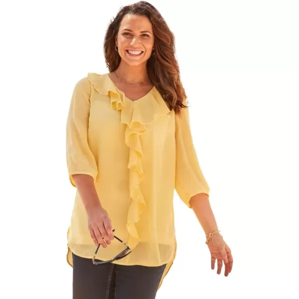 Catherines Women's Plus Size Modern Romance Ruffle Blouse