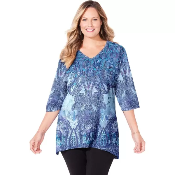 Catherines Women's Plus Size Panne Velvet Tunic