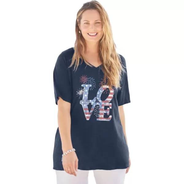 Catherines Women's Plus Size Stars &amp; Shine Tee