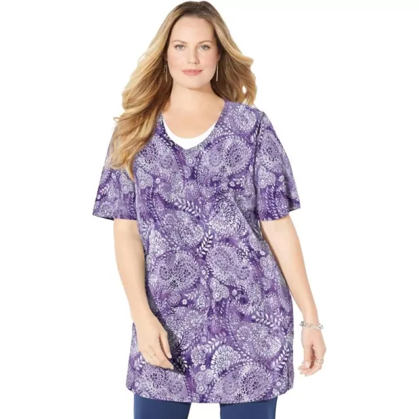 Catherines Women's Plus Size Petite Easy Fit Duet Tee