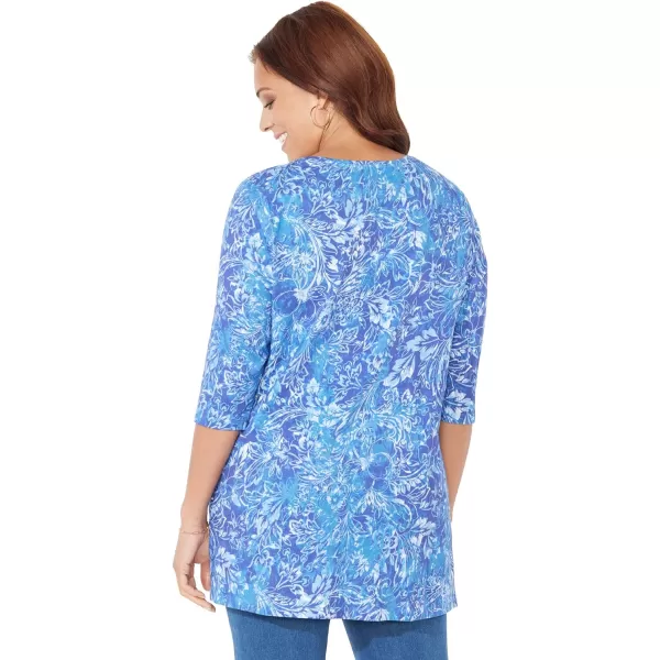 Catherines Women's Plus Size Easy Fit 3/4-Sleeve Scoopneck Tee
