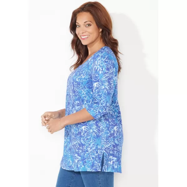 Catherines Women's Plus Size Easy Fit 3/4-Sleeve Scoopneck Tee